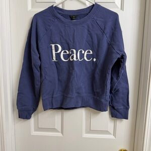 J Crew PEACE Arctic Ocean Original Cotton Terry Sweatshirt